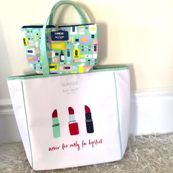 Clinique x Kate Spade New York Set Shopping Tote & Makeup Pouch - Picture 7 of 14
